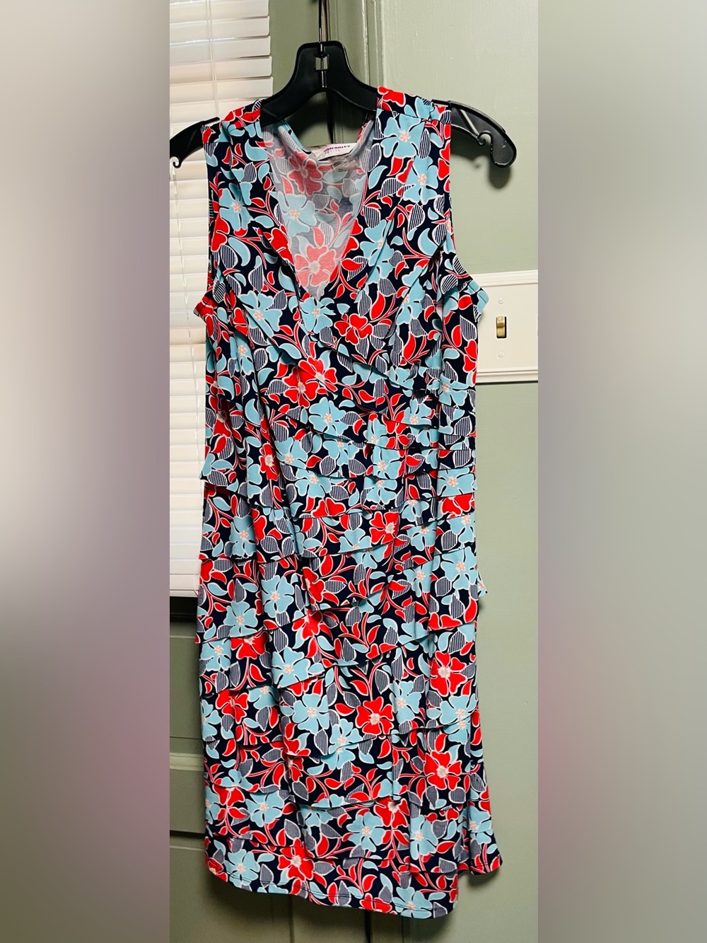 Allison Daley Petite Floral Dress - Red, Light Blue, Navy